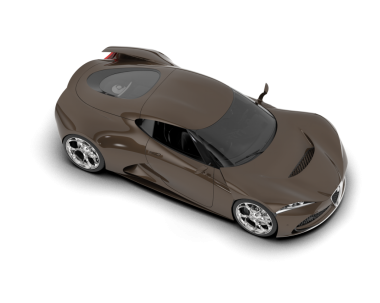 Beyaz arkaplandaki arabanın 3 boyutlu resmi