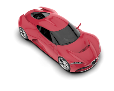 Beyaz arka planda kırmızı araba