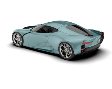 beyaz arkaplanda gerçekçi bir araba