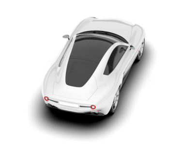 Beyaz arka planda izole edilmiş beyaz araba. 3d illüstrasyon.