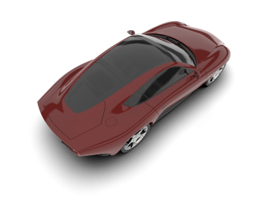 Gri arka planda bir araba. 3d oluşturma