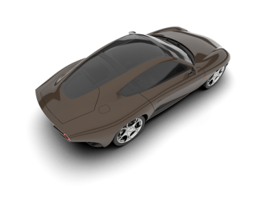 Beyaz arkaplandaki bir arabanın 3 boyutlu canlandırması