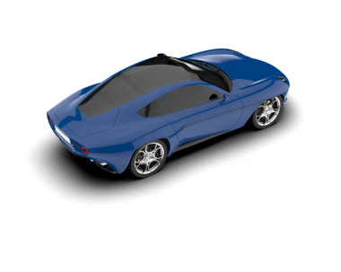 mavi spor araba yan görünümü