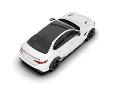 Beyaz arka planda izole edilmiş bir stüdyoda beyaz bir arabanın 3 boyutlu görüntüsü.