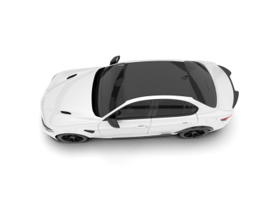 Gri arka planda izole edilmiş beyaz modern araba