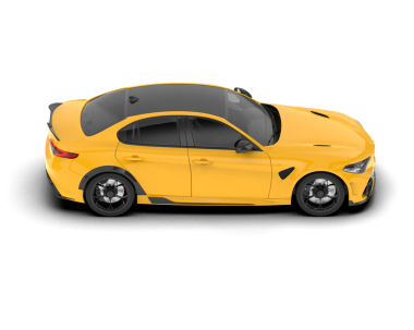 Gri arka planda sarı, modern bir araba. 3d oluşturma.