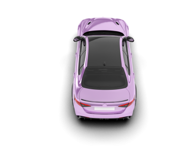 Gri arkaplanda kırpma yolu ile izole edilmiş pembe modern spor araba