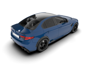 Stüdyo arka planında daha az genel bir konsept otomobilin 3 boyutlu çizimi