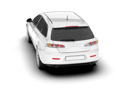 Beyaz arkaplandaki araba 3 boyutlu görüntüleme