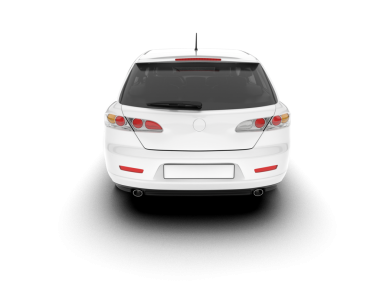 beyaz arkaplanda izole edilmiş bir araba