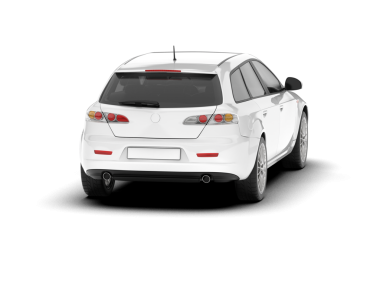 Beyaz arka planı olan modern bir araba. 3d illüstrasyon