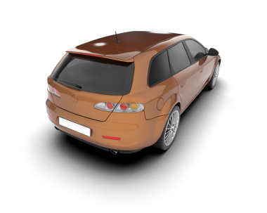 Beyaz arka planda lüks bir araba