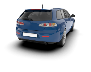 Beyaz arka planda gölgesi olan modern araba.