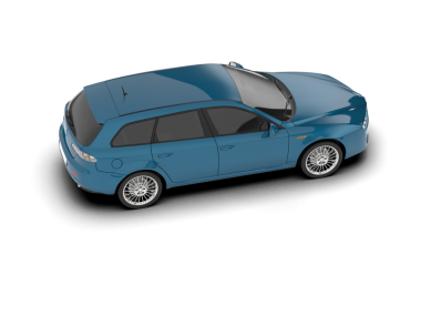 Modern elektrikli araba. Beyaz arka planda izole edilmiş. 3d illüstrasyon