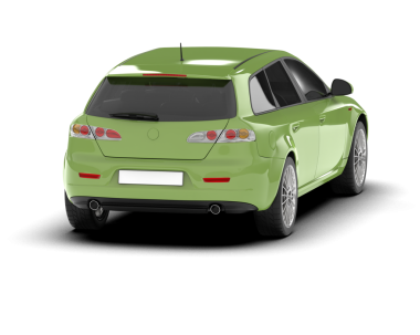 beyaz arkaplanda izole edilmiş araba 3 boyutlu görüntüleme