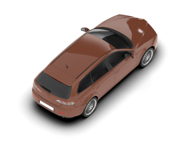 Araba beyaz arka planda izole edilmiş. 3d illüstrasyon