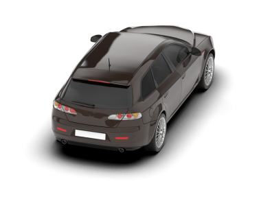 Beyaz arka planda modern siyah araba. 3d oluşturma