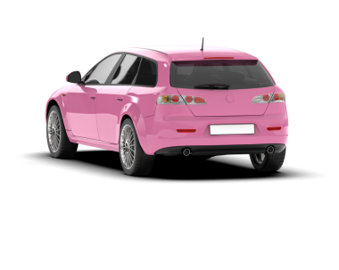 Pembe araba. beyaz arkaplanda izole