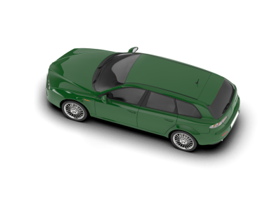 yeşil modern araba yüksek kalite 3 boyutlu.