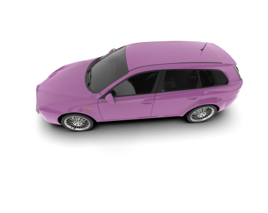 beyaz arka planda modern pembe araba