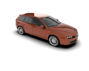 Araba beyaz arka planda izole edilmiş. 3d oluşturma.