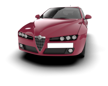 Kırmızı arka planı olan kırmızı araba.