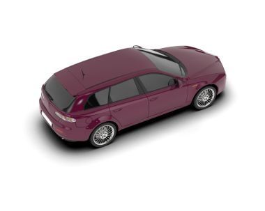 Kırmızı modern araba beyaz sırtında izole edilmiş.