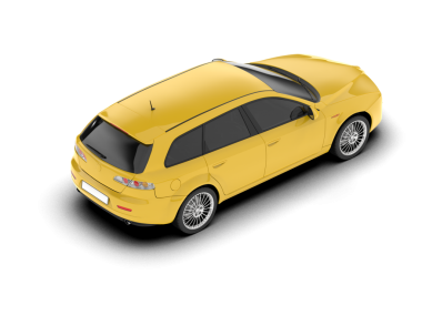 Beyaz arka planda modern şehir arabası. 3d illüstrasyon