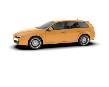 araba beyaz arkaplanda izole edildi