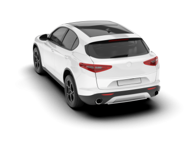 Modern araba arka planda izole edilmiş. 3d oluşturma