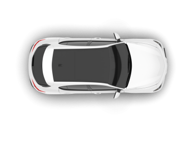 Vektör araba üst görünümü. Beyaz arka planda izole edilmiş. 3d oluşturma.