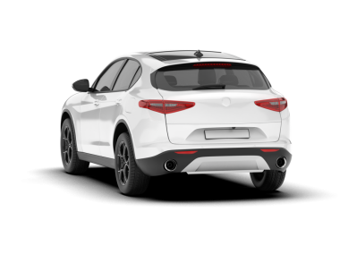 Araba beyazda izole edilmiş. 3D illüstrasyon - yüksek teknoloji