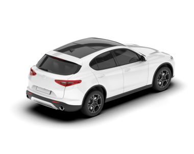 Beyaz arka planda izole edilmiş gerçekçi modern beyaz araba. 3d oluşturma