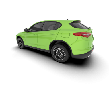 beyaz arka planda modern yeşil araba