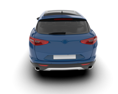 modern mavi araba izole edildi