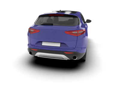 Arka manzaralı modern kompakt araba.