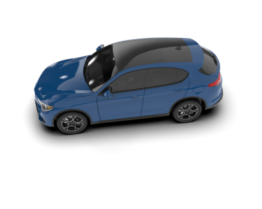 Mavi modern araba beyaz arka planda izole edilmiş. 3d illüstrasyon.