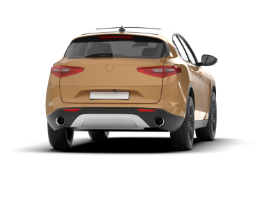 Modern araba arka planda izole edilmiş. 3D görüntüleme - illüstrasyon