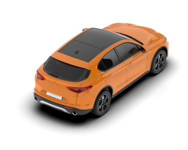 Beyaz arka planda izole edilmiş gerçekçi modern araba. 3d oluşturma