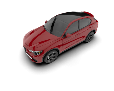 Gri bir arka planda modern kompakt araba izole edildi. 3 boyutlu model.