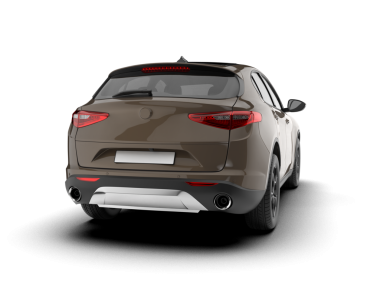 Bir markanın 3 boyutlu görüntülemesi - daha az genel SUV arabası beyaz arkaplanda izole edildi