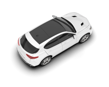 Siyah arka planda beyaz modern araba