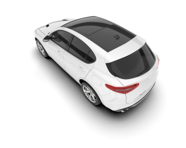 Modern araba arka planda izole edilmiş. 3d illüstrasyon