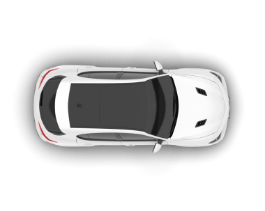 Arabanın üst manzarası. beyaz arkaplanda izole