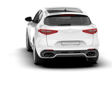 araba modern araba beyaz arka planda izole edildi - 3 boyutlu çizim - illüstrasyon