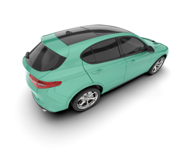 modern yeşil araba manzarası arka planda izole edilmiş. 3d görüntüleme