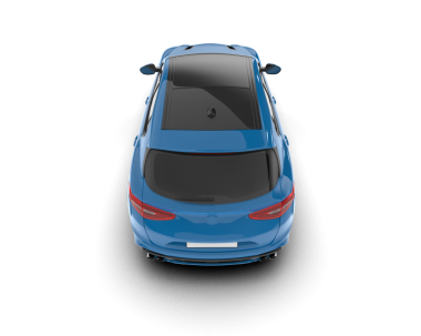 Mavi modern araba beyaz arka planda izole edilmiş. 3d oluşturma