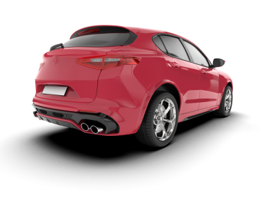 gerçekçi kırmızı araba yan görünümü