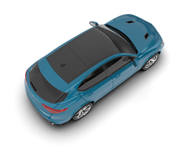 mavi modern araba kırpma yolu ile beyaz arkaplanda izole.