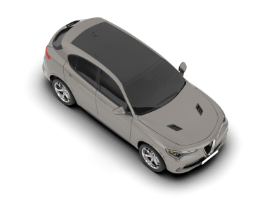 beyaz arkaplanda siyah izole edilmiş 3 boyutlu SUV görüntüleyicisi.